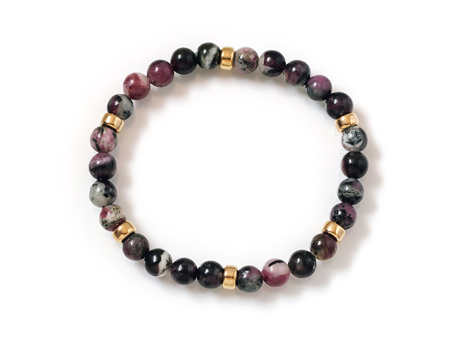 【希少石/最強品質】ユーディアライト＊約6.5mm＊　天然石ブレスレット 希少石/最強品質】ユーディアライト＊約6.5mm＊ 天然石ブレスレット