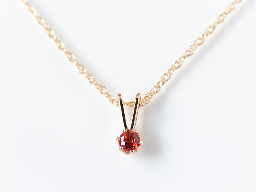 K14GFラウンドカット レッドサファイアネックレス K14GFラウンドカット レッドサファイアネックレス