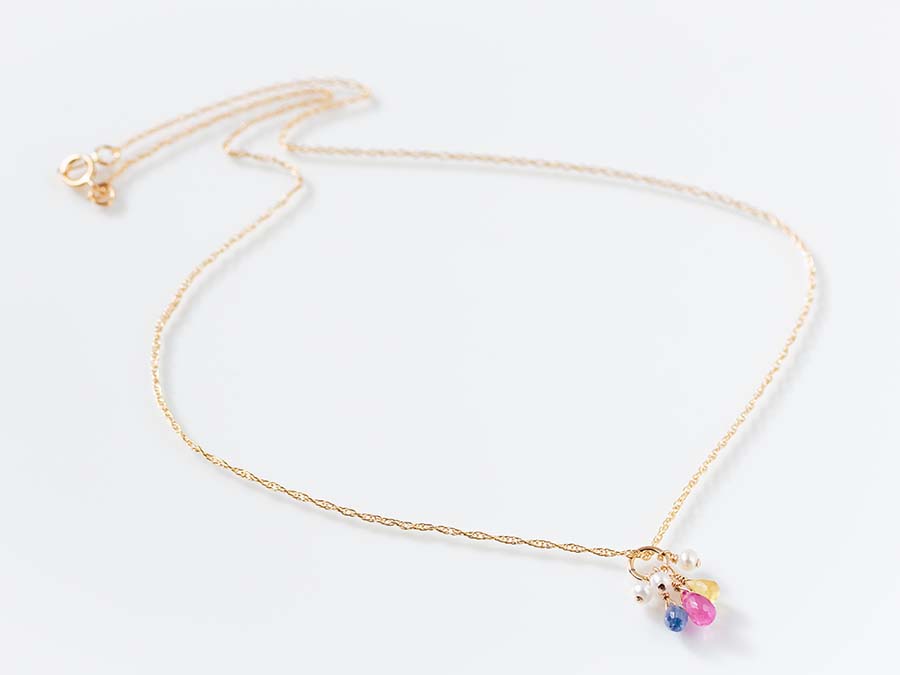 k14 GF マルチカラーサファイア ネックレス