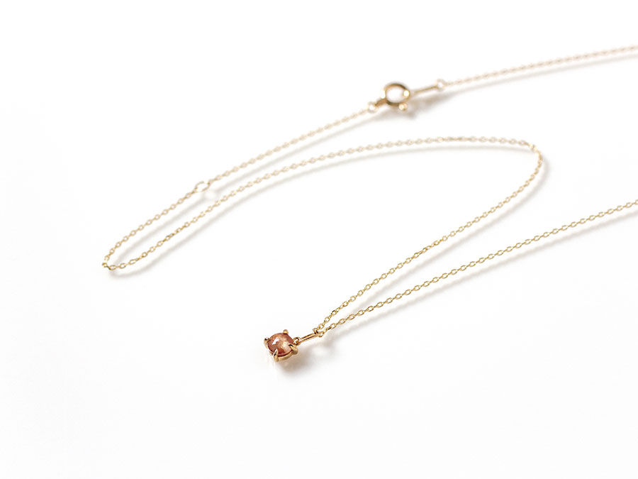 【Y-bijou】K10YGローズカット オレンジダイヤモンドネックレス