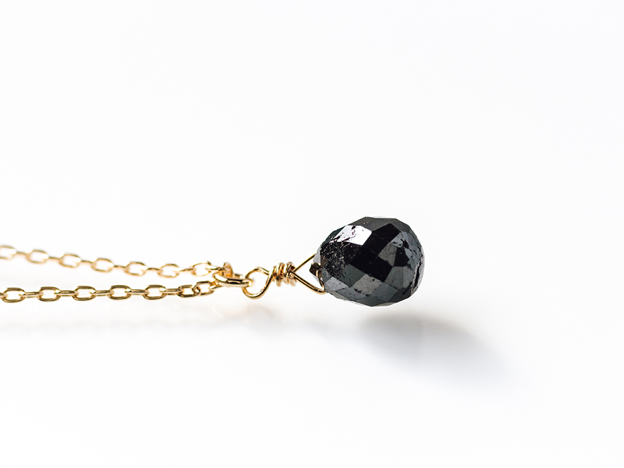 K18ブラックダイヤモンドネックレス | 天然石ジュエリーのY-bijou