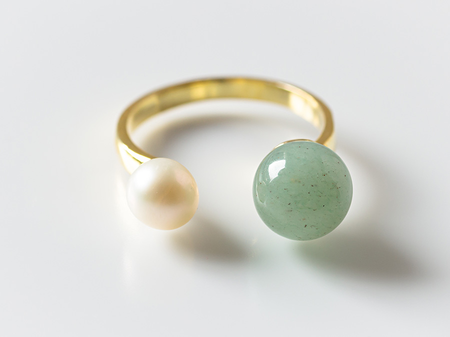 淡水パール 天然石リング オジュール ete agete（フォークリング  