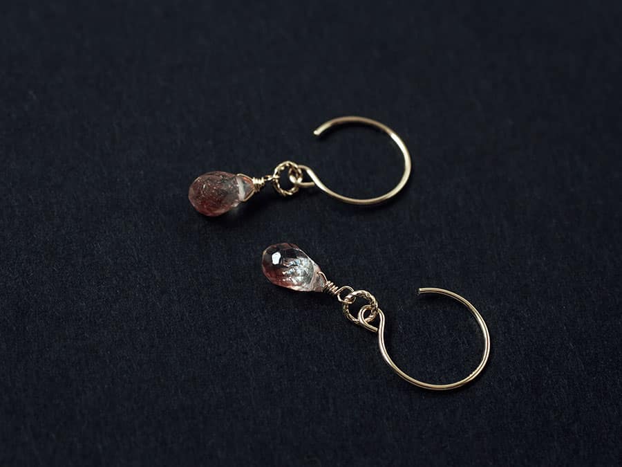 K14GFドロップカット オレゴンサンストーンピアス | 天然石 K14GFドロップカット オレゴンサンストーンピアス | 天然石