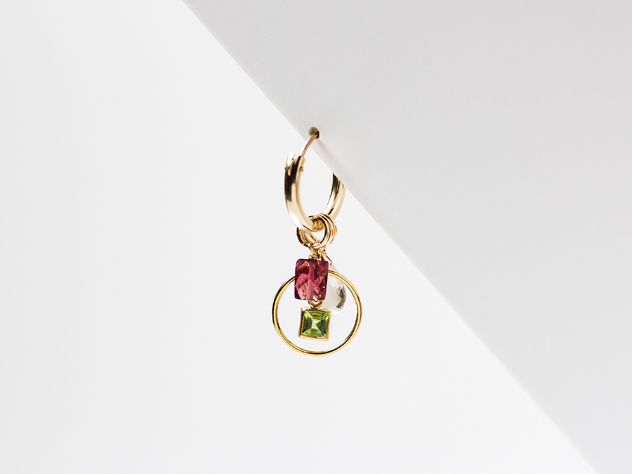 K14GF ローズカット ガーネット ピアスチャーム GA チャーム 【公式通販】